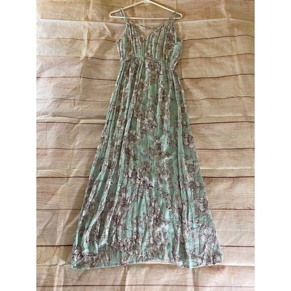 Angie Women's Soft green Floral Summer Bohemian Maxi Dress - Small - Picture 10 of 11